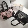 Totes Y2K Frauen Vintage Retro Chic Stickerei Samt Umhängetasche Damen Hohe Kapazität E-mädchen Tragetaschen Einkaufen Handtaschen für Frauen