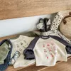 Hoodies Sweatshirts 2023 Kış Yeni Ldren Fleece Bebek Bebek Sevimli Karikatür Baskı Uzun Kol Tişörtleri Pamuklu Çocuklar Sıcak Üst Kıyafetler H240508
