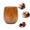 Vinglasglasögon trävatten te kopp obrytbart trä kaffemugg för att dricka naturligt öl (ljusbrunt