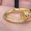 ringen Nagelring Verguld 18K voor vrouw ontwerper Amerikaanse maat 6 7 8 diamanten RING T0P kwaliteit diamantkristal mode klassieke stijl met doos 002