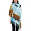 Baretten Dames Grote De Saluki Groene Sjaals Vrouwen Winter Zachte Warme Kwastje Sjaal Wrap Greyhound Windhond Honden Sjaal