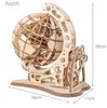 Arts and Crafts Wooden Globe Puzzle 3D DIY Mechanical Drive Building Model Transmission Gear Rotate Craft Kit Home Office Decoration Toys Adults YQ240119