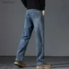 Jeans voor heren Jeans voor heren Kleding Baggy Recht Lente Nieuwe Stretch Mode Zakelijk Wijde pijpen Broek Mannelijke werkkleding Vintage broekL240119