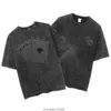 Мужские футболки Американский стиль Китайский шик с открытыми плечами Нишевый дизайн Потертая и поношенная черная футболка Женская летняя свободная футболка с короткими рукавами большого размера