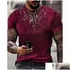 Herren T-Shirts Herren T-Shirts Hochwertige Modekleidung Übergroßes T-Shirt Y2K Fire Rhinestone Designer Kurzarm Top Holyday Casual Dhe9A