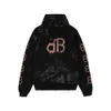 Designer hoodie balencigs mode hoodies hoody mens tröjor hög kvalitet b familjen hög upplaga paris 23ss lera färgad skadad handmålad dubbel b hooded csn8