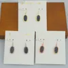 2024 Designer Kendras scotts Neclace Jewelry Ke Jewelry Lee Oval Black Colorful Crystal Tooth Stone Pendant Earrings Earhooks Earrings