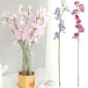 Decorative Flowers Simulated Flocking Pea Flower Bundle Artificial Decoration Home Living Room Dining Table Wedding
