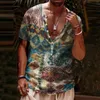 Męskie koszule T Sanda Koszula Casual Fashion Digital Top Summer 3D Printing Krótki męski Mężczyzny styl retro all-