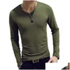 Men'S T-Shirts Summer Fashion T-Shirt Casual Simple Mens Long Sleeve Cotton Couple Comfortable Street Solid Top Korean Version Of Self Dhlwm