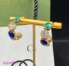 2ee4 Stud Unique Trendy Ear Chic Designer Colorful Crystal Rhinestone c Shape Eardrop Earrings for Women Wedding Engagement Party Jewelry Lovers Gif