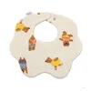 Slabbetjes Spuugdoekjes 360 graden rotatie Baby Schattig Cartoon Pasgeboren Kind Bandana Bib Bloemendoek Zacht Babyjongen Meisjes Speeksel Handdoek Drop De Dhuhv