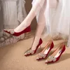 Chaussures habillées Mariage Mariée Rouge Talons Hauts Été Femme 2024 Pieds Pas Fatigués Toast Chaussures Chinoises.