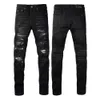 Jeans Pantalons Hip Hop Classiques Jeans de styliste Jean de motard déchiré en détresse Jean Slim Fit Jean en Denim de moto