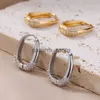 Stud Chunky Owalne Kolczyki dla kobiet złoty kolor stal nierdzewnych Earr2023 Trend Weddjewelry para prezent Aretes Mjer J240120