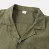 Cool Summer Wygodna koszula z krótkim rękawem Męskie kolorowe koszulki T-shirt garnitur męski bawełniany i liniowy garnitur 240118