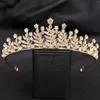 Haarspeldjes Goud Zilver Kleur Tiara's En Kronen Voor Bruiloft Bruid Feest Kristal Diademen Strass Hoofd Ornamenten Mode Accessoires