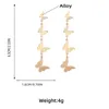 Dangle Earrings Korean Gold Silver Color Long Tassel Butterfly Drop Fashion Hanging Women Earring Party Gift