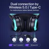 Fones de ouvido originais yowu 3s gato bonito sem fio fones de ouvido controle app luzes rgb alta qualidade fones de ouvido gato casco menina bonito gato orelha fones