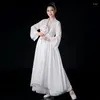 Stage Wear Costume de pratique de danse classique pour les femmes comme un rêve avec un long cardigan en gaze fluide charme corporel élégant et adulte