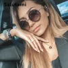 Солнцезащитные очки Chic No Chain Lens Alloy Women Sunglasses 2022 New Luxury Brand Vintage Retro Black Сексуальные круглые солнцезащитные очки Женские оттенки без оправы YQ240120