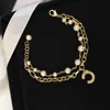 Luxury designer star pearl diamond Charm Bracelet 18k gold Pearl Heart Bracelet for Woman Gift Stainless steel Bracelet Fashion Jewelry Supply