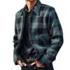 Autumn And Winter New Hot Selling Trends In Europe And America, Fashionable Lapel Plaid Long Sleeved Jacket Jacket, Men's Trend