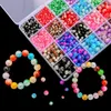 Armbanden 4/6/8mm Gemengde Ronde Gebarsten Kristallen Glazen Kralen Set Karabijn Ringen Haak Doos voor Diy Armband Oorbel Sieraden Maken Kit