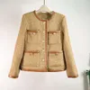 CE New 2024 Spring Women's Brand Jacketファッションハイエンド秋のクラシックロゴツイードコートレジャースプリングブラックコートカーディガンバースデークリスマスデーギフト02 599