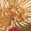 Dekorativa blommor 1 st simulerade gyllene ginkgo lämnar pengar blad konstgjord växt bukett lycklig frukt utomhus hem trädgård fest bröllop bröllop