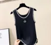 Mode anagram broderade kvinnliga tankar camis bomullsblandning tank tops två c bokstäver designer kjolar yogas kostym kanalklänning bra väst damer solid vintage t shirt femme