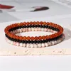 Strand 3PCS Natural Stone Bracelet Set 4MM Small Bead Tiger Eye Quartzs Stretch Bangle Mediation Yoga Jewelry For Women Men