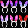 Party Hats Light Up Bunny Ears pannband LED Plush påsk halloween cosplay hårband för festdekorationer glöd i den mörka huvudbonaden yq240120