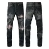 denim jeans zwarte gescheurde broek mode skinny kapotte stijl fiets motorfiets rock revival jean