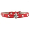 Halsbanden Bling Strass Puppy Kat Verstelbare Lederen Bloem Kitten Halsband voor kleine middelgrote honden Katten Chihuahua