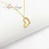 Collier de mariage personnalisé gravé en or et pierres précieuses jaunes naturelles pour femmes