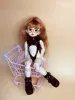 D04-B526 children handmade toy 1/5 1/6 doll BJD/SD doll's clothes hollow piece leather jacket 1pcs