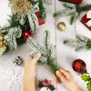 Fleurs décoratives 10/5 pièces aiguilles de pin artificielles de noël Branches de neige fausses plantes bricolage ornements de couronne d'arbre de noël cadeaux d'année à la maison