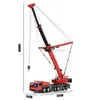 الكتل King King Series Crane Series App RC Red Red GMK Mobile Crane Model Build Bucks Toys Hildrid