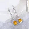 Dangle Oorbellen Mode Baguette Multi Zirkonia Vierkante Vorm Bruiloft Groot Voor Vrouwen Sieraden Brincos