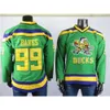 Mighty Ducks 21 Portman Jersey 33 Goldberg 44 Reed 96 Conway 99 Bankalar 66 Bombay İşlemeli Erkek Ice Hocke Formaları ED 1594