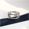 Anillos de banda S Desingers Dedo índice Moda femenina Personalidad Ins Diseño de nicho de moda Tiempo para ejecutar Anillo de celebridades de Internet Elegante W Dh4V5