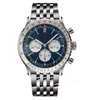 U1 AAA B01 B20 Bretiling horloge 48 mm horloge Navitimer chronograaf batterijbeweging Quartz blauwe wijzerplaat herenhorloges roestvrijstalen band Floding gesp polshorloges