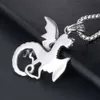 Titanium stalen punk hanger heilig zwaard donkere draak krijger hiphop ketting sieraden