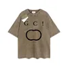 MENS DESIGNER GU T-SHIRT Vintage Retro Washed Shirt Luxury Brand T Shirts Womens kortärmad t-skjorta sommar kausal tees hiphop tops shorts kläder olika färger g-18