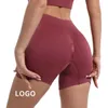 Sem costura cintura alta controle de barriga push up feminino pêssego bunda scrunch biker treino esporte fitness ginásio shorts para mulher preto branco