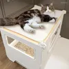 Transportadores para gatos, jaulas transparentes para el hogar, interior, Villa para mascotas de varios pisos, arena, una jaula espacial súper grande, producto para casa E