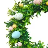 Couronne d'œufs de pâques colorée de 13 pouces, fleurs décoratives, fournitures de fête de printemps pour intérieur et extérieur, légères et multifonctionnelles