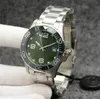 AAA U1 41mm Conquest Mężczyźni Watch Automatyczny ruch mechaniczny Bransoletka ze stali nierdzewnej Ceramiczna ramka Hydrokonquest Hardlex Green Dial Na ręce 672