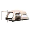 Abris 320x220x195cm Tente à deux chambres surdimensionnée pour 5-8 personnes Tentes de camping Isure Double-plis épais imperméable à la pluie en plein air famille